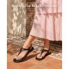 image:imageWomens Toe Ring Thong Sandals Comfortable White Black Flat Sandals for Women 2026 T Strap Square Open Toe Slide Sandals Adjustable Ankle Strap Flip Flops for Summer Beach Casual ShoesBlack