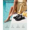 image:imageWomens Toe Ring Thong Sandals Comfortable White Black Flat Sandals for Women 2026 T Strap Square Open Toe Slide Sandals Adjustable Ankle Strap Flip Flops for Summer Beach Casual ShoesBlack
