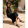 image:imageWomens Toe Ring Thong Sandals Comfortable White Black Flat Sandals for Women 2026 T Strap Square Open Toe Slide Sandals Adjustable Ankle Strap Flip Flops for Summer Beach Casual ShoesBlack