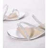image:imageAnkis Black Nude White Strappy Heels Women 1 Inch Low Chunky Block Heel Heeled Sandals Square Open Toe Slip On Slides MulesSilver Purhinestone