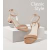 image:imageAnkis Black Nude White Gold Women Sandals Comfortable Walking Strappy Open Toe Sandals for Women Dressy Summer 1 Inch Low Block Heel Flat Adjustable Ankle Strap ShoesTaupe