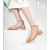 image:imageAnkis Black Nude White Gold Women Sandals Comfortable Walking Strappy Open Toe Sandals for Women Dressy Summer 1 Inch Low Block Heel Flat Adjustable Ankle Strap ShoesTaupe