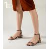 image:imageAnkis Black Nude White Gold Women Sandals Comfortable Walking Strappy Open Toe Sandals for Women Dressy Summer 1 Inch Low Block Heel Flat Adjustable Ankle Strap ShoesLeopard