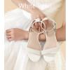 image:imageAnkis Black Nude White Gold Women Sandals Comfortable Walking Strappy Open Toe Sandals for Women Dressy Summer 1 Inch Low Block Heel Flat Adjustable Ankle Strap ShoesWhite Pearl