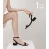 image:imageAnkis Black Nude White Gold Women Sandals Comfortable Walking Strappy Open Toe Sandals for Women Dressy Summer 1 Inch Low Block Heel Flat Adjustable Ankle Strap ShoesBlack Suede