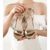 image:imageAnkis Black Nude White Gold Women Sandals Comfortable Walking Strappy Open Toe Sandals for Women Dressy Summer 1 Inch Low Block Heel Flat Adjustable Ankle Strap ShoesGold Pu