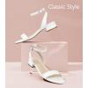 image:imageAnkis Black Nude White Gold Women Sandals Comfortable Walking Strappy Open Toe Sandals for Women Dressy Summer 1 Inch Low Block Heel Flat Adjustable Ankle Strap ShoesWhite Pu
