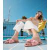 image:imageWhite Sandals Womens Bow Flat Sandals Dressy  Cute Summer Beach Sandals for Women 2026 Square Open Toe Comfortable Slip On Slide Sandals Bride Wedding Bridal Dress Shoes Slippers Balck Pink Gold NudePink