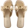 image:imageWhite Sandals Womens Bow Flat Sandals Dressy  Cute Summer Beach Sandals for Women 2026 Square Open Toe Comfortable Slip On Slide Sandals Bride Wedding Bridal Dress Shoes Slippers Balck Pink Gold NudeGold