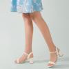 image:imageAnkis Nude Black Heels 25 Block Chunky White Clear Silver Heel Dressy Open Toe Heels For Women Ankle Strap Low Short Thick Strappy Dress Comfortable Sandal Casual Party Wedding Event Summer ShoesWhite Pearl