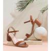 image:imageAnkis Nude Black Heels 25 Block Chunky White Clear Silver Heel Dressy Open Toe Heels For Women Ankle Strap Low Short Thick Strappy Dress Comfortable Sandal Casual Party Wedding Event Summer ShoesBrown Pu