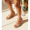 image:imageAnkis Wedge Sandals for Women Espadrille Womens Wedge Sandals Comfortable Open Toe Cross Band Ankle Strap High Heel Wedges for Women Dressy Summer 34InchNude Suede