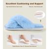image:imageAnkis Womens Fuzzy Slippers Cross Band Memory Foam Open Toe Comfy Soft House Shoes AntiSlip Indoor Outdoor Gifts for WomenBlue