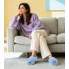 image:imageAnkis Womens Fuzzy Slippers Cross Band Memory Foam Open Toe Comfy Soft House Shoes AntiSlip Indoor Outdoor Gifts for WomenBlue