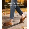 image:imageAnkis Womens Fuzzy Slippers Cross Band Memory Foam Open Toe Comfy Soft House Shoes AntiSlip Indoor Outdoor Gifts for WomenBrown