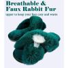 image:imageAnkis Womens Fuzzy Slippers Cross Band Memory Foam Open Toe Comfy Soft House Shoes AntiSlip Indoor Outdoor Gifts for WomenDark Green