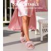 image:imageAnkis Womens Fuzzy Slippers Cross Band Memory Foam Open Toe Comfy Soft House Shoes AntiSlip Indoor Outdoor Gifts for WomenDusty Pink