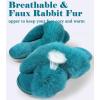 image:imageAnkis Womens Fuzzy Slippers Cross Band Memory Foam Open Toe Comfy Soft House Shoes AntiSlip Indoor Outdoor Gifts for WomenGreen