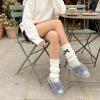 image:imageAnkis Womens Fuzzy Slippers Cross Band Memory Foam Open Toe Comfy Soft House Shoes AntiSlip Indoor Outdoor Gifts for WomenGrey