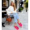 image:imageAnkis Womens Fuzzy Slippers Cross Band Memory Foam Open Toe Comfy Soft House Shoes AntiSlip Indoor Outdoor Gifts for WomenHot Pink