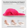 image:imageAnkis Womens Fuzzy Slippers Cross Band Memory Foam Open Toe Comfy Soft House Shoes AntiSlip Indoor Outdoor Gifts for WomenHot Pink