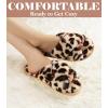 image:imageAnkis Womens Fuzzy Slippers Cross Band Memory Foam Open Toe Comfy Soft House Shoes AntiSlip Indoor Outdoor Gifts for WomenLeopard