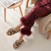 image:imageAnkis Womens Fuzzy Slippers Cross Band Memory Foam Open Toe Comfy Soft House Shoes AntiSlip Indoor Outdoor Gifts for WomenLeopard Brown