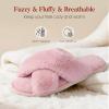 image:imageAnkis Womens Fuzzy Slippers Cross Band Memory Foam Open Toe Comfy Soft House Shoes AntiSlip Indoor Outdoor Gifts for WomenPink