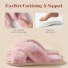 image:imageAnkis Womens Fuzzy Slippers Cross Band Memory Foam Open Toe Comfy Soft House Shoes AntiSlip Indoor Outdoor Gifts for WomenPink