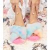 image:imageAnkis Womens Fuzzy Slippers Cross Band Memory Foam Open Toe Comfy Soft House Shoes AntiSlip Indoor Outdoor Gifts for WomenRainbow