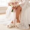 image:imageAnkis Womens Fuzzy Slippers Cross Band Memory Foam Open Toe Comfy Soft House Shoes AntiSlip Indoor Outdoor Gifts for WomenWhite