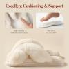 image:imageAnkis Womens Fuzzy Slippers Cross Band Memory Foam Open Toe Comfy Soft House Shoes AntiSlip Indoor Outdoor Gifts for WomenWhite
