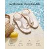 image:imageWomens Toe Ring Thong Sandals Square Open Toe Flat Sandals Adjustable Ankle Buckle Strap Comfort Summer Beach Casual Walking Flip Flops for WomenWhite