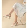 image:imageAnkis Womens Mary Jane Heels Slingback Chunky Low Heels Square Toe Dress Pumps for Office Wedding PartyBeige Patent