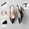 image:imageAnkis Womens Slingback Kitten Heels Closed Pointed Toe Low Heel Pumps Comfortable Dress Shoes for Wedding Party Work Office Business Casual Daily Wear 25inchBlack Patent