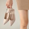 image:imageAnkis Womens Slingback Kitten Heels Closed Pointed Toe Low Heel Pumps Comfortable Dress Shoes for Wedding Party Work Office Business Casual Daily Wear 25inchNude Almond