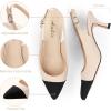 image:imageAnkis Womens Slingback Kitten Heels Closed Pointed Toe Low Heel Pumps Comfortable Dress Shoes for Wedding Party Work Office Business Casual Daily Wear 25inchNude Black