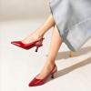 image:imageAnkis Womens Slingback Kitten Heels Closed Pointed Toe Low Heel Pumps Comfortable Dress Shoes for Wedding Party Work Office Business Casual Daily Wear 25inchBurgundy Patent