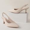 image:imageAnkis Womens Slingback Kitten Heels Closed Pointed Toe Low Heel Pumps Comfortable Dress Shoes for Wedding Party Work Office Business Casual Daily Wear 25inchNude Almond