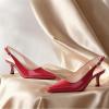 image:imageAnkis Womens Slingback Kitten Heels Closed Pointed Toe Low Heel Pumps Comfortable Dress Shoes for Wedding Party Work Office Business Casual Daily Wear 25inchBurgundy Patent