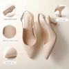image:imageAnkis Womens Slingback Kitten Heels Closed Pointed Toe Low Heel Pumps Comfortable Dress Shoes for Wedding Party Work Office Business Casual Daily Wear 25inchNude Nubuck