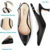image:imageAnkis Womens Slingback Kitten Heels Closed Pointed Toe Low Heel Pumps Comfortable Dress Shoes for Wedding Party Work Office Business Casual Daily Wear 25inchBlack Pu