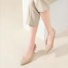 image:imageAnkis Womens Slingback Kitten Heels Closed Pointed Toe Low Heel Pumps Comfortable Dress Shoes for Wedding Party Work Office Business Casual Daily Wear 25inchNude Nubuck