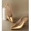 image:imageAnkis Womens Slingback Kitten Heels Closed Pointed Toe Low Heel Pumps Comfortable Dress Shoes for Wedding Party Work Office Business Casual Daily Wear 25inchGold Pu
