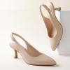 image:imageAnkis Womens Slingback Kitten Heels Closed Pointed Toe Low Heel Pumps Comfortable Dress Shoes for Wedding Party Work Office Business Casual Daily Wear 25inchNude Nubuck