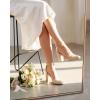 image:imageAnkis Closed Toe Heels for Women Black Nude White Silver Gold Womens Heels Closed Round Toe Chunky Block Pumps Shoes 3 InchNude Ppu