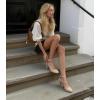 image:imageAnkis Closed Toe Heels for Women Black Nude White Silver Gold Womens Heels Closed Round Toe Chunky Block Pumps Shoes 3 InchNude Suede