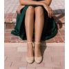 image:imageAnkis Closed Toe Heels for Women Black Nude White Silver Gold Womens Heels Closed Round Toe Chunky Block Pumps Shoes 3 InchNude Suede