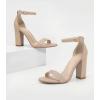 image:imageAnkis White Heels Wedding Shoes for Bride Women Chunky Heels Pearl High Heels Heeled Sandals 4 InchNude