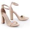 image:imageAnkis White Heels Wedding Shoes for Bride Women Chunky Heels Pearl High Heels Heeled Sandals 4 InchNude